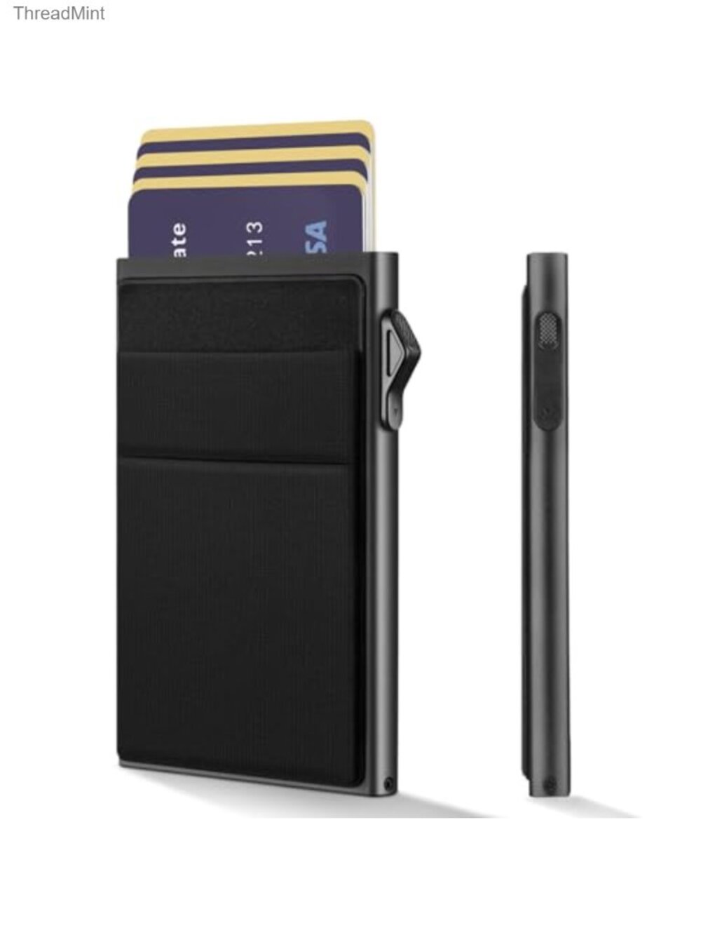 RFID Blocking Slim Minimalist Metal Wallet Credit Card Holder with Money Pocket